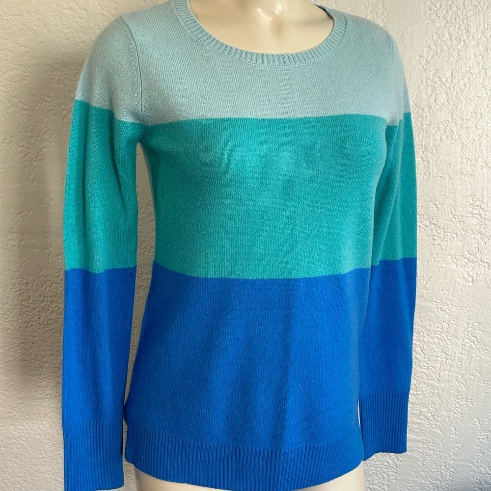 C&C California Colorblock 100% 2 ply Cashmere Sweater SZ SMALL/P